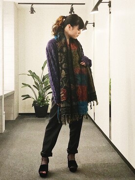 「Panamaboy（パナマボーイ）のアイテム（パンツ）」を使った、よしかさん（レディース・161cm）の秋コーディネート