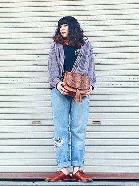 「Panamaboy（パナマボーイ）のアイテム（パンツ）」を使った、よしかさん（レディース・161cm）の冬コーディネート