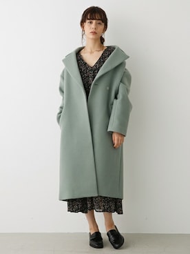 結婚祝い AVAN LILY（アヴァンリリィ）の「WOOL BLENDノーカラーコート ジャケット・アウター