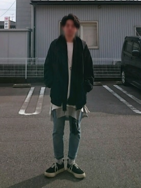 「UNUSED」｜「アイテム（財布/小物）」を使った、N.Fさん（メンズ・170cm）の冬コーディネート
