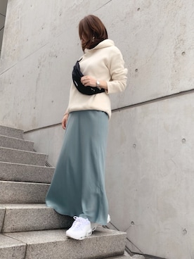 「ALLUMER（アリュメール）のアイテム（パーカー）」を使った、Lui★さん（レディース・153cm）の春コーディネート