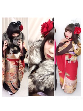 「髪飾り」｜莉子氏さん（レディース・152cm）の冬コーディネート