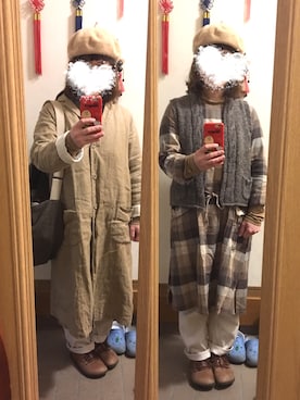 「SM2（エスエムツー）のアイテム（チェスターコート）」を使った、まっきさん（レディース・148cm）の冬コーディネート