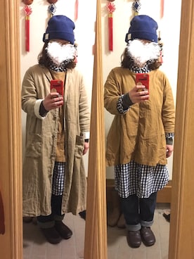「SM2（エスエムツー）のアイテム（チェスターコート）」を使った、まっきさん（レディース・148cm）の冬コーディネート