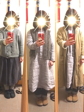 「SM2（エスエムツー）のアイテム（チェスターコート）」を使った、まっきさん（レディース・148cm）の春コーディネート