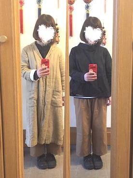 「SM2（エスエムツー）のアイテム（チェスターコート）」を使った、まっきさん（レディース・148cm）の春コーディネート
