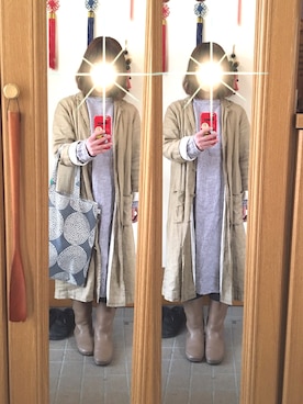 「SM2（エスエムツー）のアイテム（チェスターコート）」を使った、まっきさん（レディース・148cm）の春コーディネート
