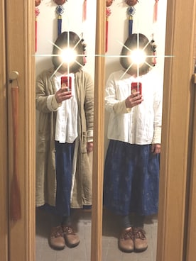 「SM2（エスエムツー）のアイテム（チェスターコート）」を使った、まっきさん（レディース・148cm）の春コーディネート