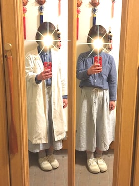 「SM2（エスエムツー）のアイテム（チェスターコート）」を使った、まっきさん（レディース・148cm）の春コーディネート