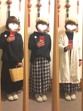 「SM2（エスエムツー）のアイテム（チェスターコート）」を使った、まっきさん（レディース・148cm）の春コーディネート