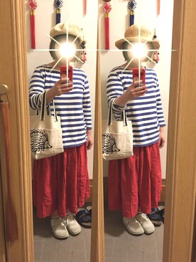 「North Object（ノースオブジェクト）のアイテム（トップス）」を使った、まっきさん（レディース・148cm）の春コーディネート