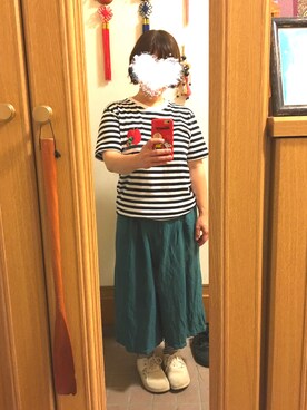 「CLOUDNINE（クラウドナイン）のアイテム（パンツ）」を使った、まっきさん（レディース・148cm）の夏コーディネート