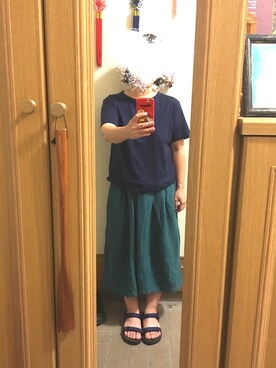 「CLOUDNINE（クラウドナイン）のアイテム（パンツ）」を使った、まっきさん（レディース・148cm）の夏コーディネート