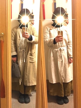 「SM2（エスエムツー）のアイテム（チェスターコート）」を使った、まっきさん（レディース・148cm）の冬コーディネート