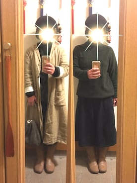 「SM2（エスエムツー）のアイテム（チェスターコート）」を使った、まっきさん（レディース・148cm）の冬コーディネート