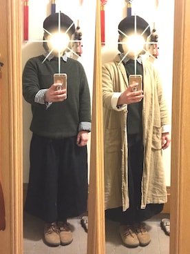 「SM2（エスエムツー）のアイテム（チェスターコート）」を使った、まっきさん（レディース・148cm）の冬コーディネート
