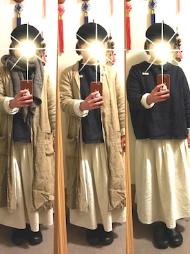 「SM2（エスエムツー）のアイテム（チェスターコート）」を使った、まっきさん（レディース・148cm）の春コーディネート