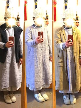 「SM2（エスエムツー）のアイテム（チェスターコート）」を使った、まっきさん（レディース・148cm）の春コーディネート