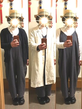 「SM2（エスエムツー）のアイテム（チェスターコート）」を使った、まっきさん（レディース・148cm）の春コーディネート
