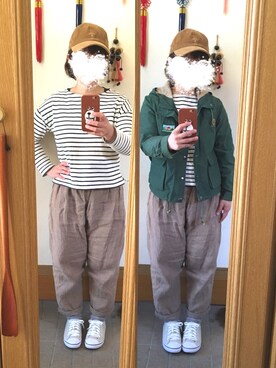 「ARROW（アロー）のアイテム（ジャケット/アウター）」を使った、まっきさん（レディース・148cm）の春コーディネート
