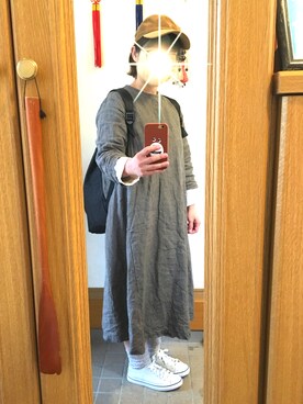 「ミックスコーデ」｜「アイテム（ワンピース/ドレス）」を使った、まっきさん（レディース・148cm）の春コーディネート