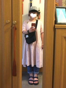 「ミックスコーデ」｜「アイテム（ワンピース/ドレス）」を使った、まっきさん（レディース・148cm）の夏コーディネート