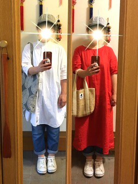 「see design（シーデザイン）のアイテム」を使った、まっきさん（レディース・148cm）の夏コーディネート