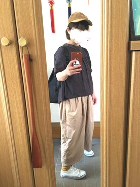 「ミックスコーデ」｜「アイテム（パンツ）」を使った、まっきさん（レディース・148cm）の夏コーディネート