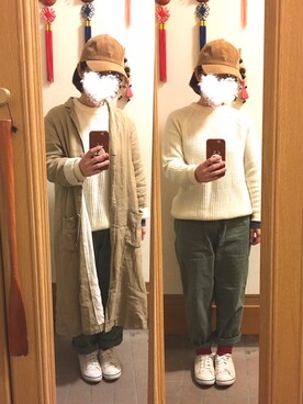 「SM2（エスエムツー）のアイテム（チェスターコート）」を使った、まっきさん（レディース・148cm）の秋コーディネート