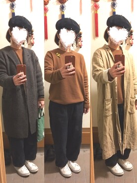 「SM2（エスエムツー）のアイテム（チェスターコート）」を使った、まっきさん（レディース・148cm）の冬コーディネート