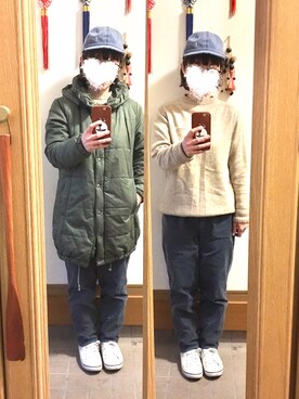 「chambre de charme（シャンブルドゥシャーム）のアイテム（パンツ）」を使った、まっきさん（レディース・148cm）の冬コーディネート