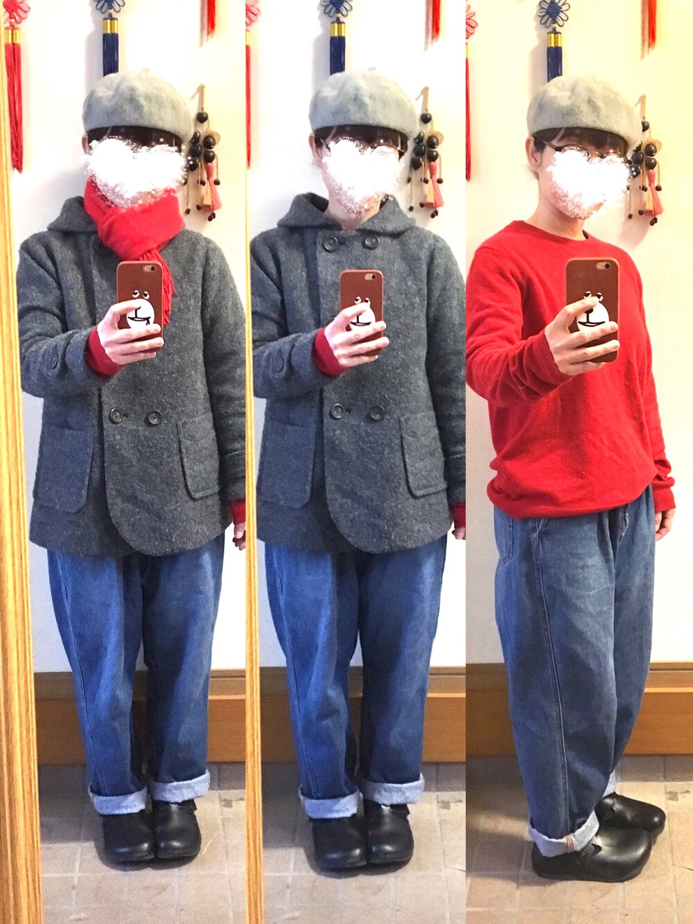 「今日のコーデ、今日の服、古着」｜「studio CLIPのアイテム（ピーコート、グレー系）」を使った、まっきさん（レディース・148cm）の冬コーディネートの1枚目の写真