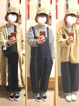 「SM2（エスエムツー）のアイテム（チェスターコート）」を使った、まっきさん（レディース・148cm）の春コーディネート