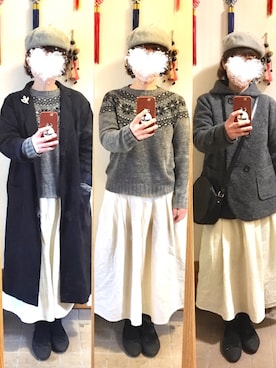 「studio CLIP（スタディオクリップ）のアイテム（ピーコート）」を使った、まっきさん（レディース・148cm）の春コーディネート
