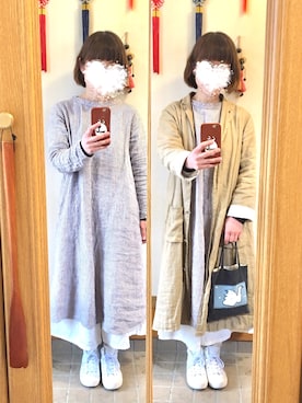 「SM2（エスエムツー）のアイテム（チェスターコート）」を使った、まっきさん（レディース・148cm）の春コーディネート