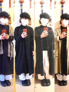 「SM2（エスエムツー）のアイテム（チェスターコート）」を使った、まっきさん（レディース・148cm）の春コーディネート