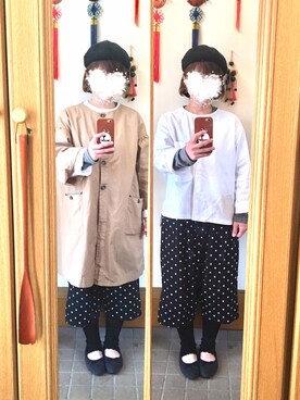 「Samansa Mos2 blue（サマンサモスモスブルー）のアイテム（バレエシューズ）」を使った、まっきさん（レディース・148cm）の春コーディネート