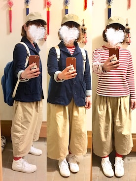 「chambre de charme（シャンブルドゥシャーム）のアイテム（その他アウター）」を使った、まっきさん（レディース・148cm）の春コーディネート