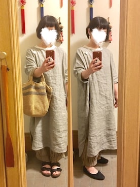 「Samansa Mos2 blue（サマンサモスモスブルー）のアイテム（バレエシューズ）」を使った、まっきさん（レディース・148cm）の春コーディネート