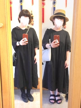 「Samansa Mos2 blue（サマンサモスモスブルー）のアイテム（バレエシューズ）」を使った、まっきさん（レディース・147cm）の夏コーディネート