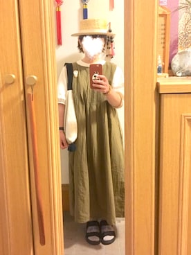 「スポサン」｜「アイテム（ジャンパースカート）」を使った、まっきさん（レディース・148cm）の夏コーディネート