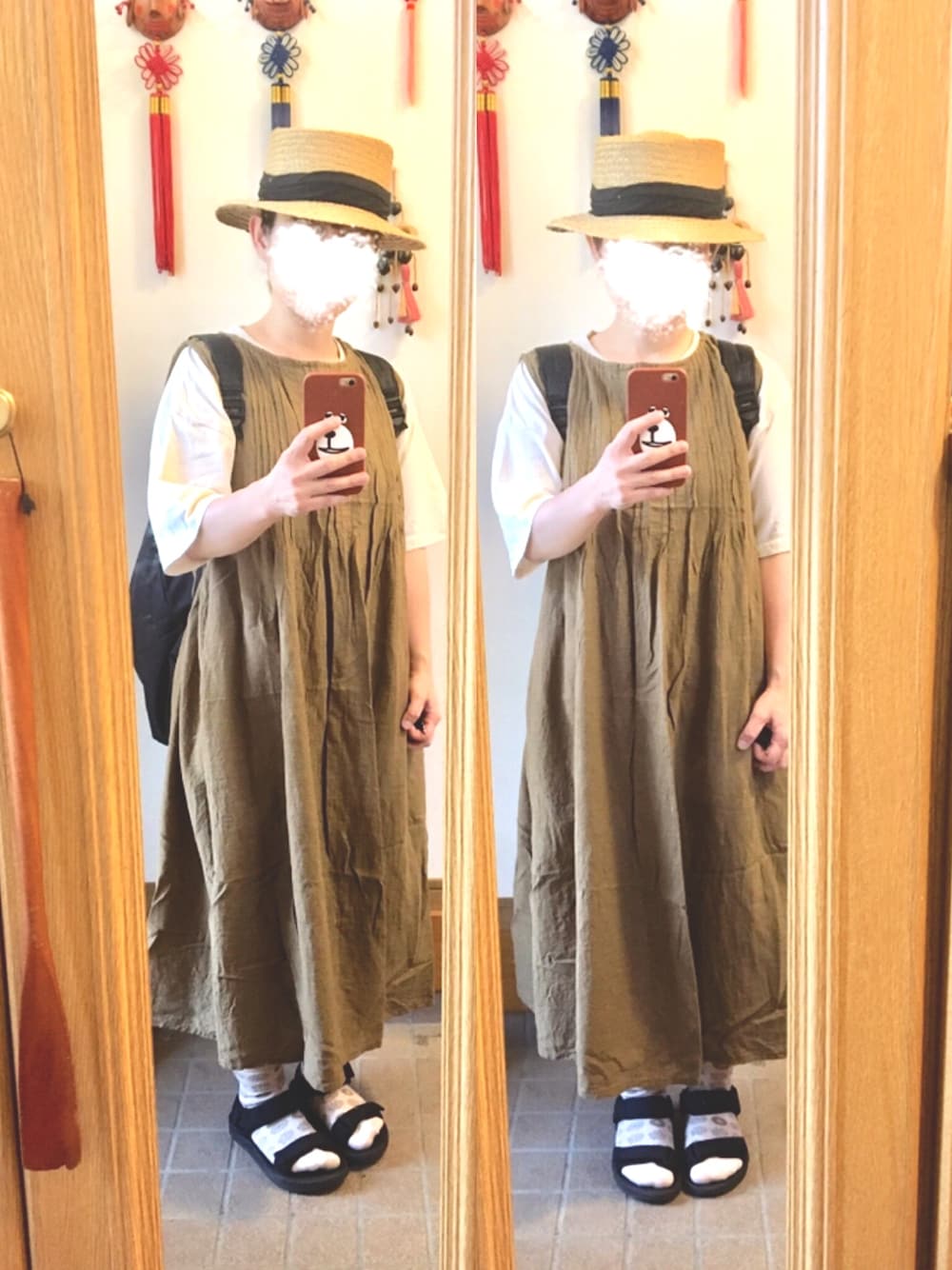 「今日のコーデ、今日の服、麦わら帽子」｜「SM2のアイテム（ハット、ブラック系）」を使った、まっきさん（レディース・148cm）の夏コーディネートの1枚目の写真