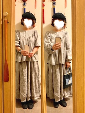 「Samansa Mos2 blue（サマンサモスモスブルー）のアイテム（バレエシューズ）」を使った、まっきさん（レディース・148cm）の秋コーディネート