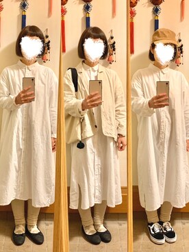 「Samansa Mos2 blue（サマンサモスモスブルー）のアイテム（バレエシューズ）」を使った、まっきさん（レディース・148cm）の秋コーディネート