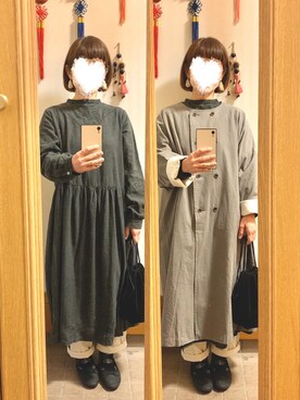 「Samansa Mos2 blue（サマンサモスモスブルー）のアイテム（バレエシューズ）」を使った、まっきさん（レディース・148cm）の秋コーディネート