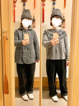 「studio CLIP（スタディオクリップ）のアイテム（ピーコート）」を使った、まっきさん（レディース・148cm）の冬コーディネート