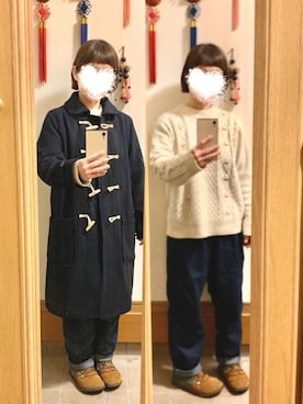 「Samansa Mos2（サマンサ モスモス）のアイテム（ダッフルコート）」を使った、まっきさん（レディース・148cm）の冬コーディネート