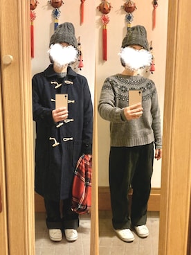 「Samansa Mos2（サマンサ モスモス）のアイテム（ダッフルコート）」を使った、まっきさん（レディース・148cm）の冬コーディネート
