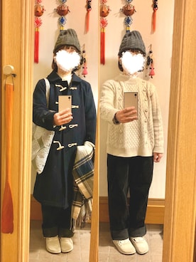 「Samansa Mos2（サマンサ モスモス）のアイテム（ダッフルコート）」を使った、まっきさん（レディース・148cm）の冬コーディネート