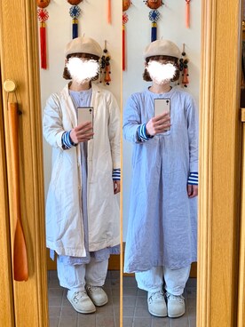 「SM2（エスエムツー）のアイテム（チェスターコート）」を使った、まっきさん（レディース・148cm）の春コーディネート